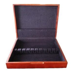 VTG HAMPTON SILVERSMITH Silverware Chest/Box Royal Blue Felt Hold Service Of 12
